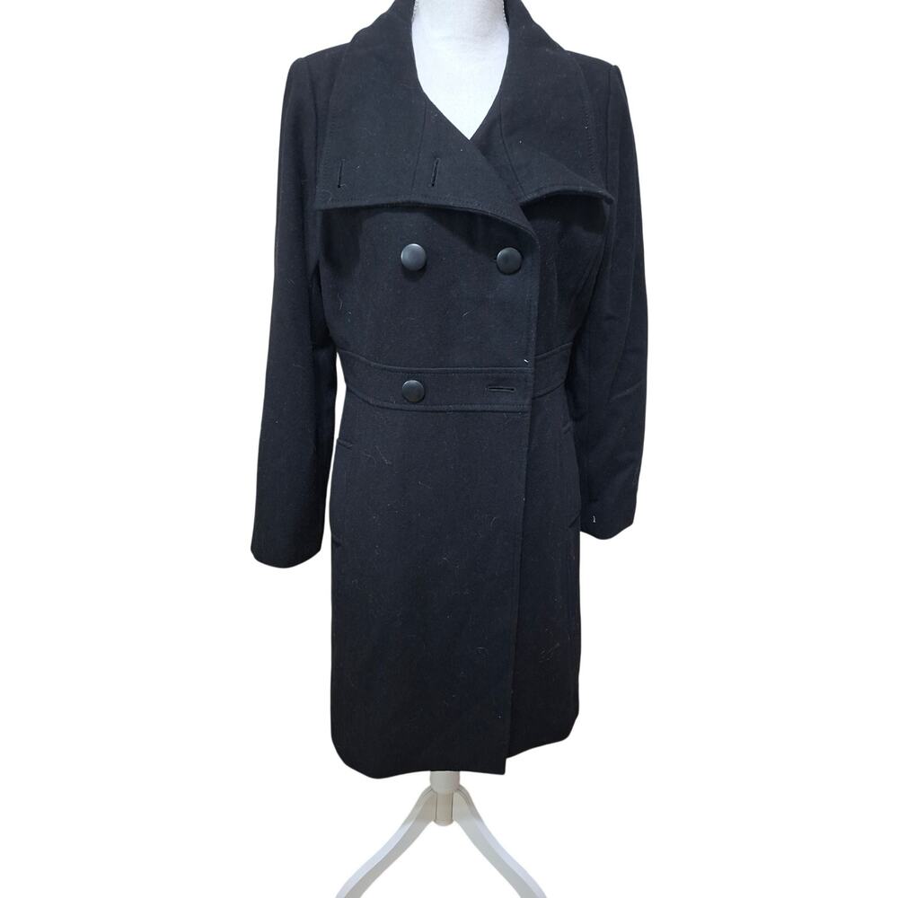 Old Navy Womens Peacoat Double Breasted Mid Length Large Black